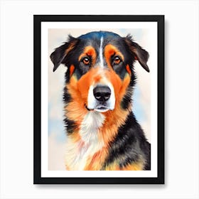 Beauceron 4 Watercolour Dog Art Print