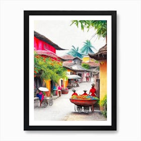 Hoi An Vietnam Soft Colours Tropical Destination Art Print