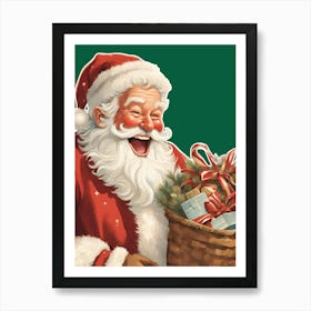 Vintage Santa Claus / Classic Christmas Santa Art Print