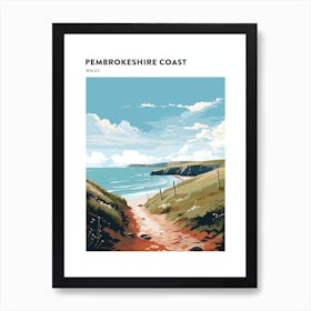 Pembrokeshire Coast Path Wales 1 Hiking Trail Landscape Poster Art Print