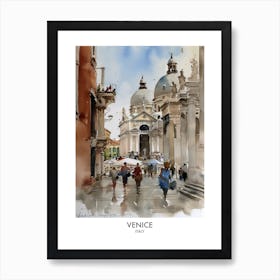 Venice Italy Watercolour Travel Poster 2 Art Print