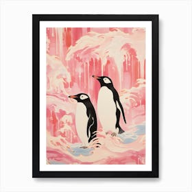 Vintage Japanese Inspired Bird Print Penguin 3 Art Print