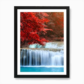 Waterfall In The Forest 4 Art Print