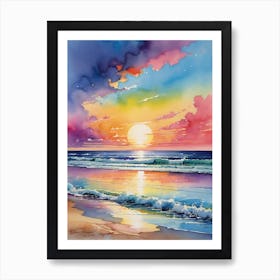 Sunset On The Beach 615 Art Print