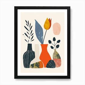 Abstract Objects Flat Illustration 7 Art Print