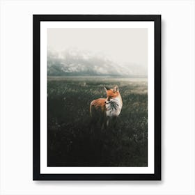 Moody Fox Scenery Art Print