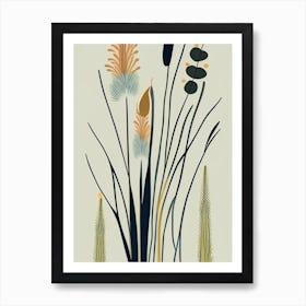 Horsetail Wildflower Modern Muted Colours 2 Art Print