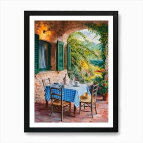 Al Fresco Dining, Table setting, oil painting Art Print