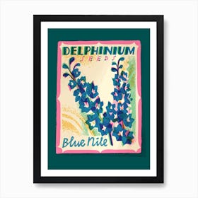 Delphinium Seed Packet Art Print