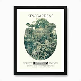 Kew Gardens 1 Vintage Botanical Underground Travel Art Print