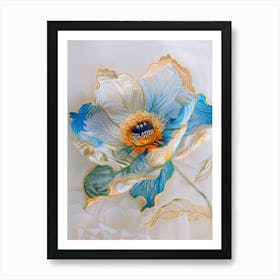 Embroidered Flower 7 Art Print