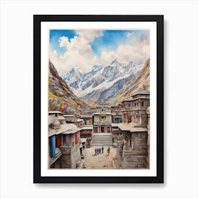 Nepali Village 1 Art Print