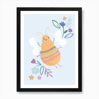 Cute Critters Bee Kids Art Print