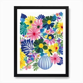 Chrysanthemums 2 Modern Colourful Flower Art Print