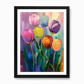 Colorful Tulips Art Print