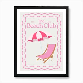 The Beach Club | Trendy Preppy Aesthetic Coastal Tropical Affiche