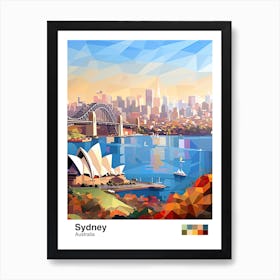 Sydney, Australia, Geometric Illustration 4 Poster Art Print