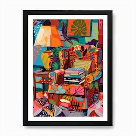 Matisse Inspired, Chair In The Living Room, Fauvism Style Art Print