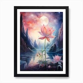 Watercolor Flower on an alien planet Art Print