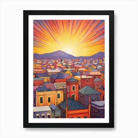 Ellensburg Washington Retro Pop Art 11 Art Print