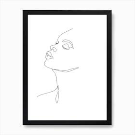 Meditating Black Woman A Line Art Print