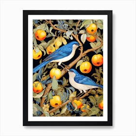 Bluebirds On A Tree 1 Art Print