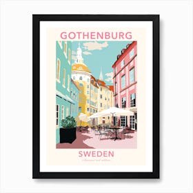 Gothenburg, Sweden, Flat Pastels Tones Illustration 4 Poster Art Print