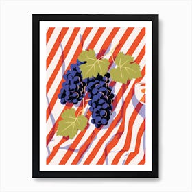 Grapes Fruit Summer Illustration 3 Art Print