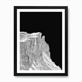 Cadair Idris Mountain Line Drawing 3 Art Print