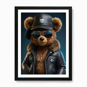 Teddy Bear In Sunglasses 3 Art Print