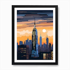 New York City Skyline 3 vector art Art Print