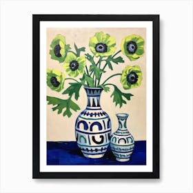 Flowers In A Vase Still Life Painting Anemone 2 Art Print