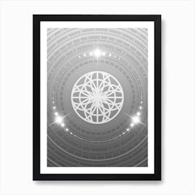 Geometric Glyph in White and Silver with Sparkle Array n.0137 Art Print