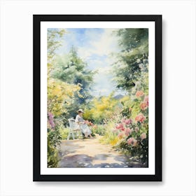 Monets Garden Usa Watercolour 4 Art Print