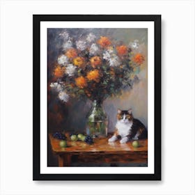 Hydrangea With A Cat 2 Art Print