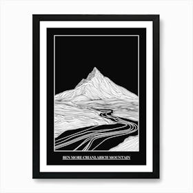 Ben More Crianlarich Mountain Line Drawing 3 Poster Art Print