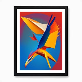 Pterodactyl 2 Primary Colours Dinosaur Art Print