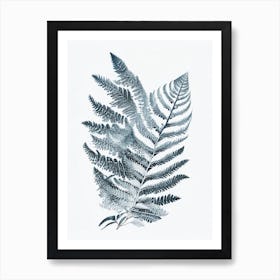 Silver Lace Fern 1 Watercolour Art Print