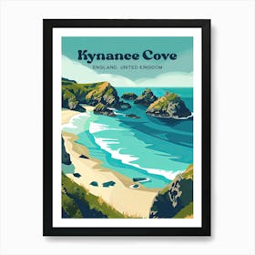 Kynance Cove England Island Travel Art Illustration Art Print