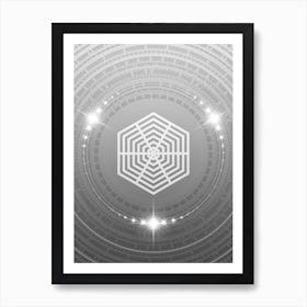 Geometric Glyph in White and Silver with Sparkle Array n.0225 Art Print