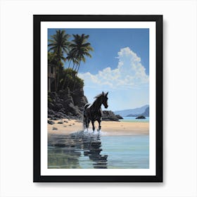 A Horse Oil Painting In El Nido Beaches, Philippines, Portrait 3 Art Print