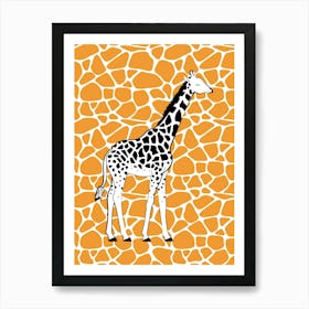 Cute Orange Giraffe Art Print