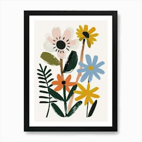 Painted Florals Daisy 1 Art Print
