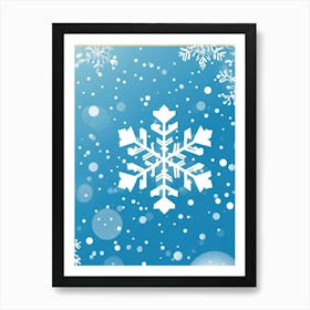 Abstract Vector Illustration Of A Merry Snowflake Nestled In Winter Frost Central On A Background A (3) Art Print