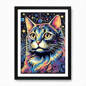 Celestial Pawfusion, Psychedelic Cats series Art Print