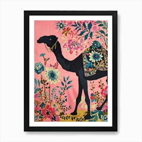 Floral Animal Painting Camel 3 Art Print