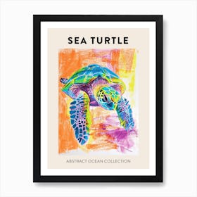 Rainbow Turtle Scribble Crayon Drawing Poster 3 Art Print