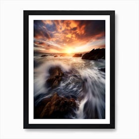 Sunset Over The Ocean 1 Art Print