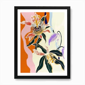 Colourful Flower Illustration Passionflower 2 Art Print