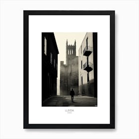 Poster Of Lleida, Spain, Black And White Analogue Photography 2 Art Print